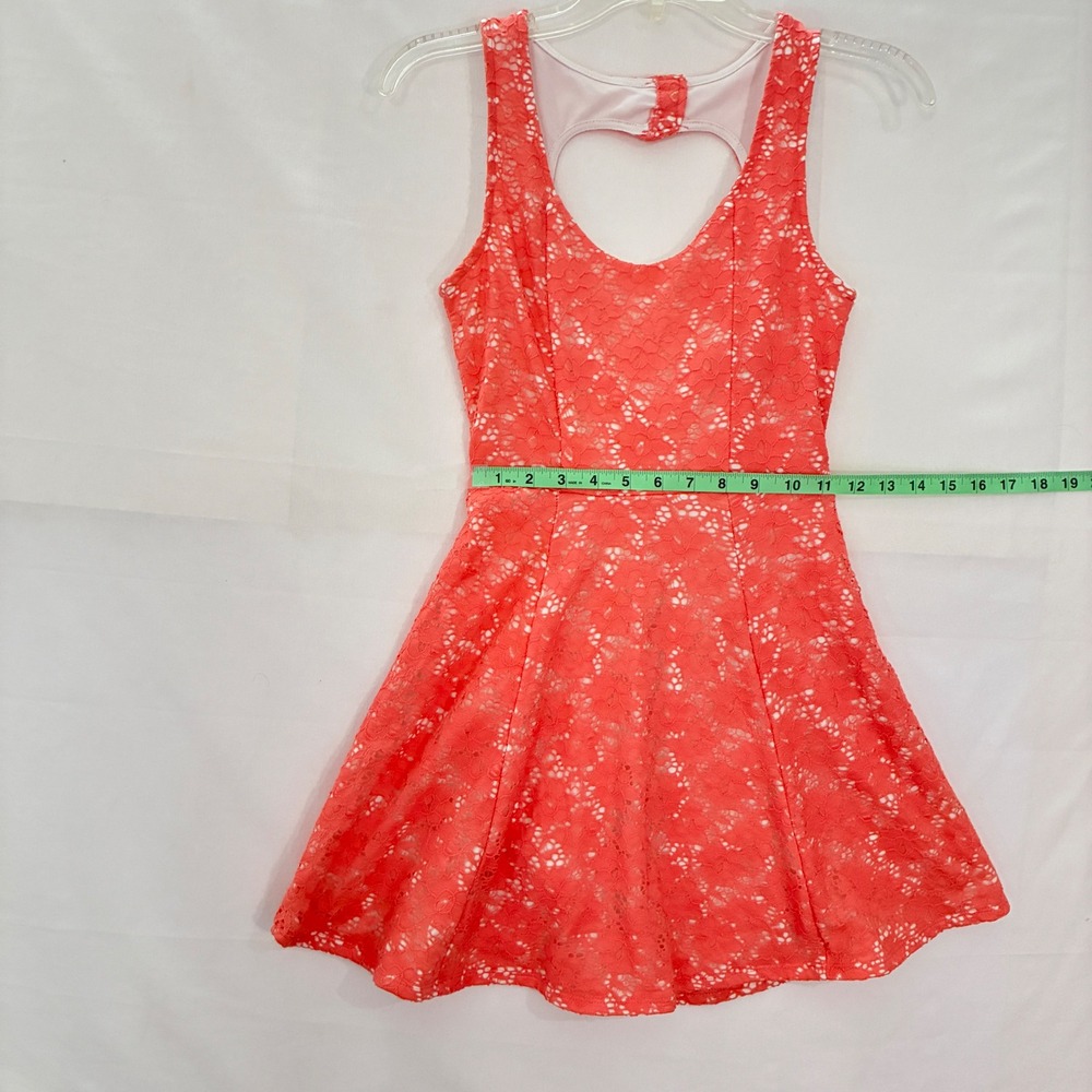 Y2K Wet Seal Lace Dress Small* Coral Pink Fit Flare Coquette Heart Barbie
Skater - Picture 6 of 8